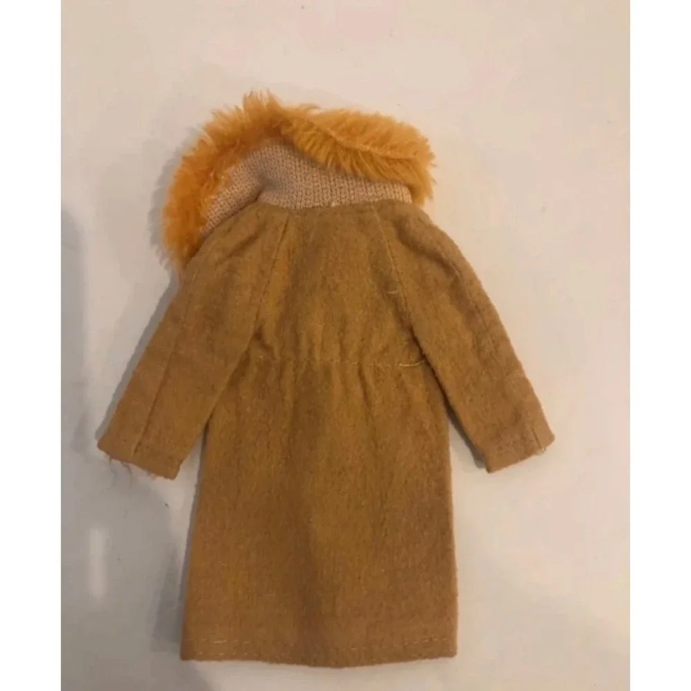 Vintage Barbie Doll Tan Coat‎ Fur Collar
